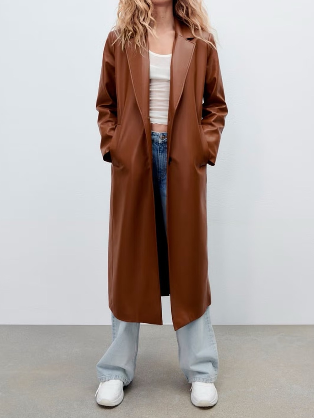 Zara Faux Leather Trench Coat